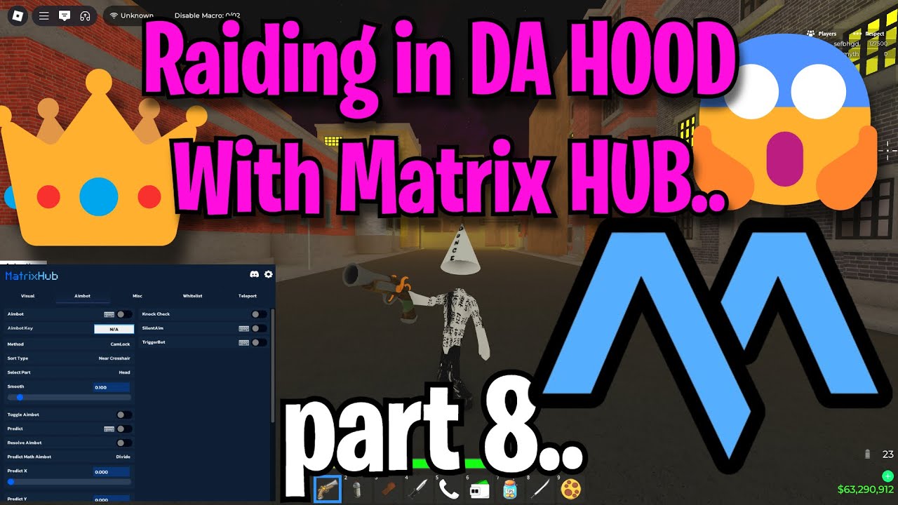Raiding In DA HOOD With MATRIX.. *DOESNT MISS* (🫅💥)