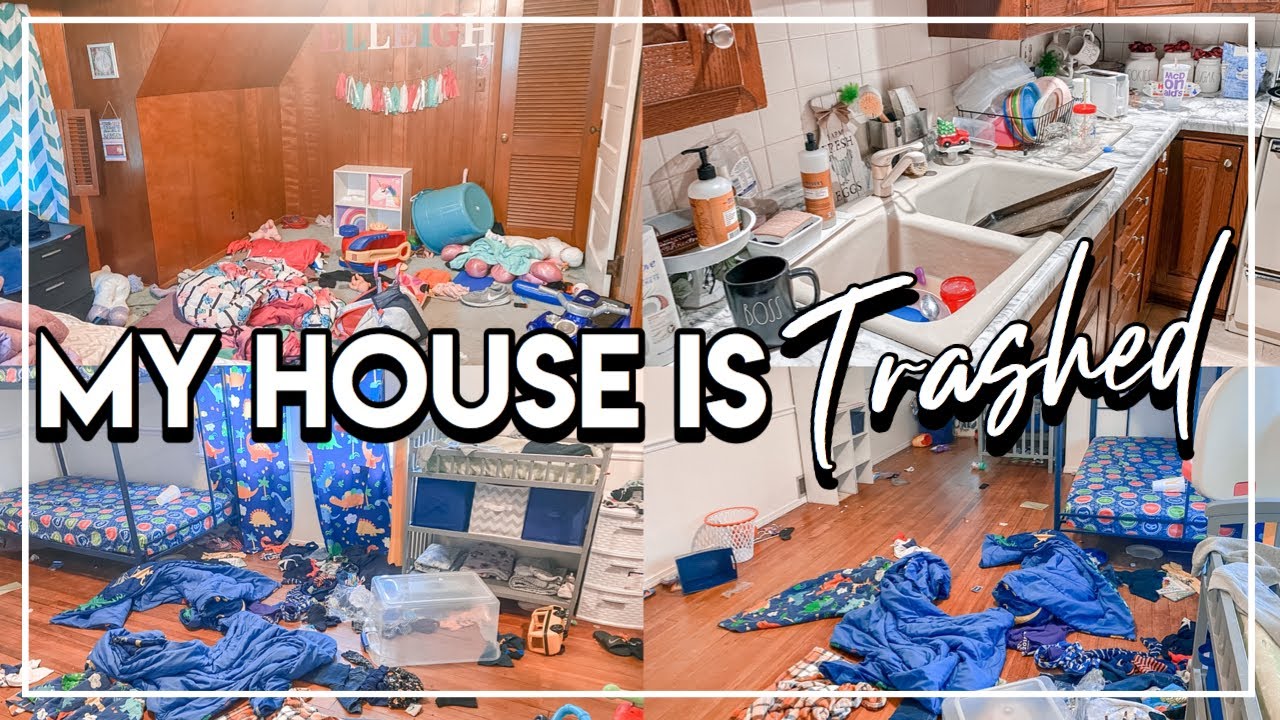 MY HOUSE IS TRASHED! EXTREME DISASTER CLEANING MOTIVATION | REAL MESSY CLEAN WITH ME