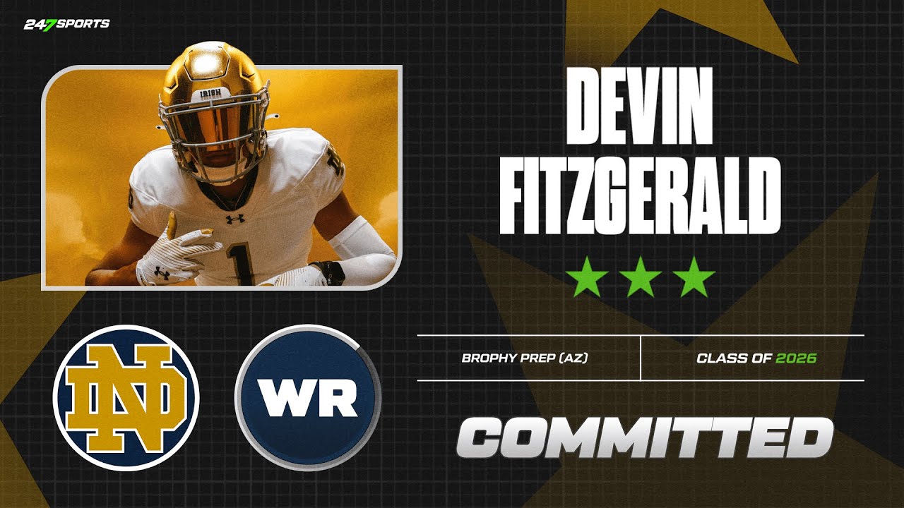 WATCH: WR Devin Fitzgerald Commits to Notre Dame | Son of NFL Hall of Famer Larry Fitzgerald