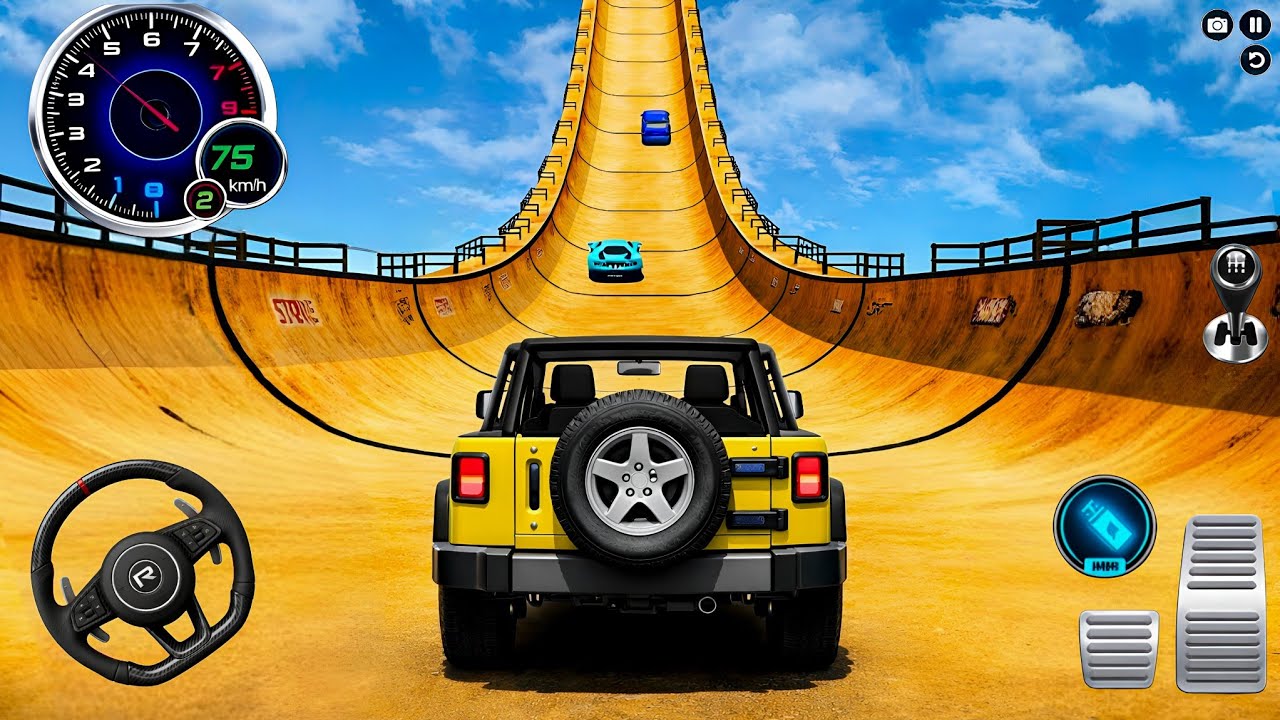 EXTREME JEEP STUNTS! 🏁 Mega Ramp Jump Simulator - Android Gameplay 📱