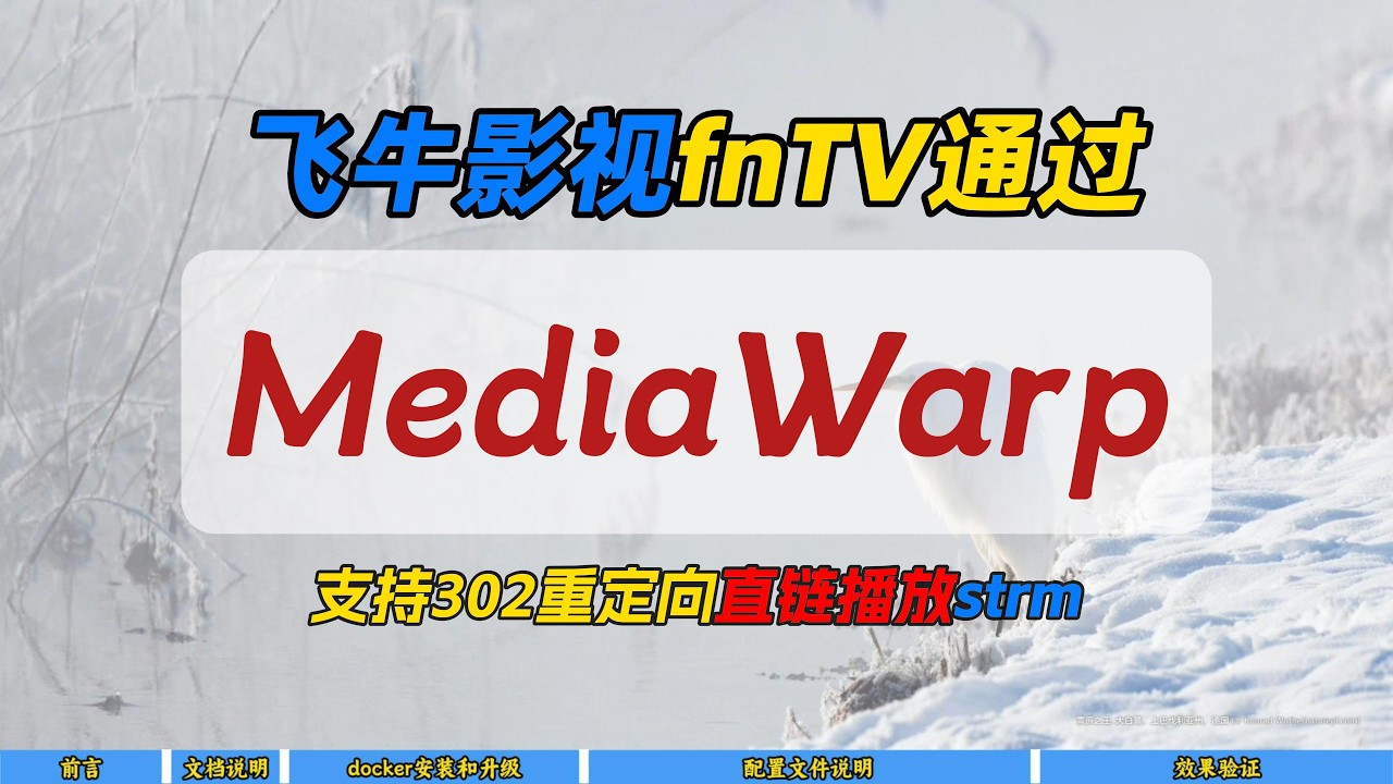 飞牛影视fnTV通过MediaWarp～支持302重定向直链播放strm～