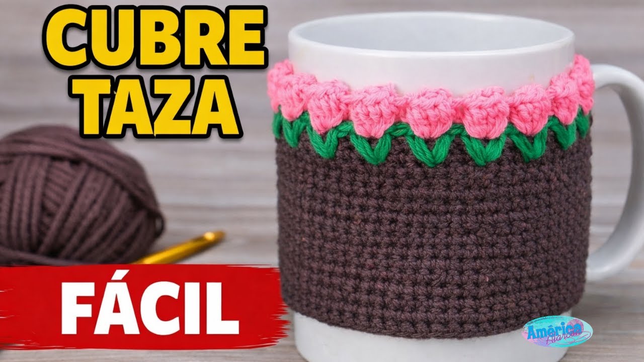 Cubre taza a crochet fácil , paso a paso para principiantes