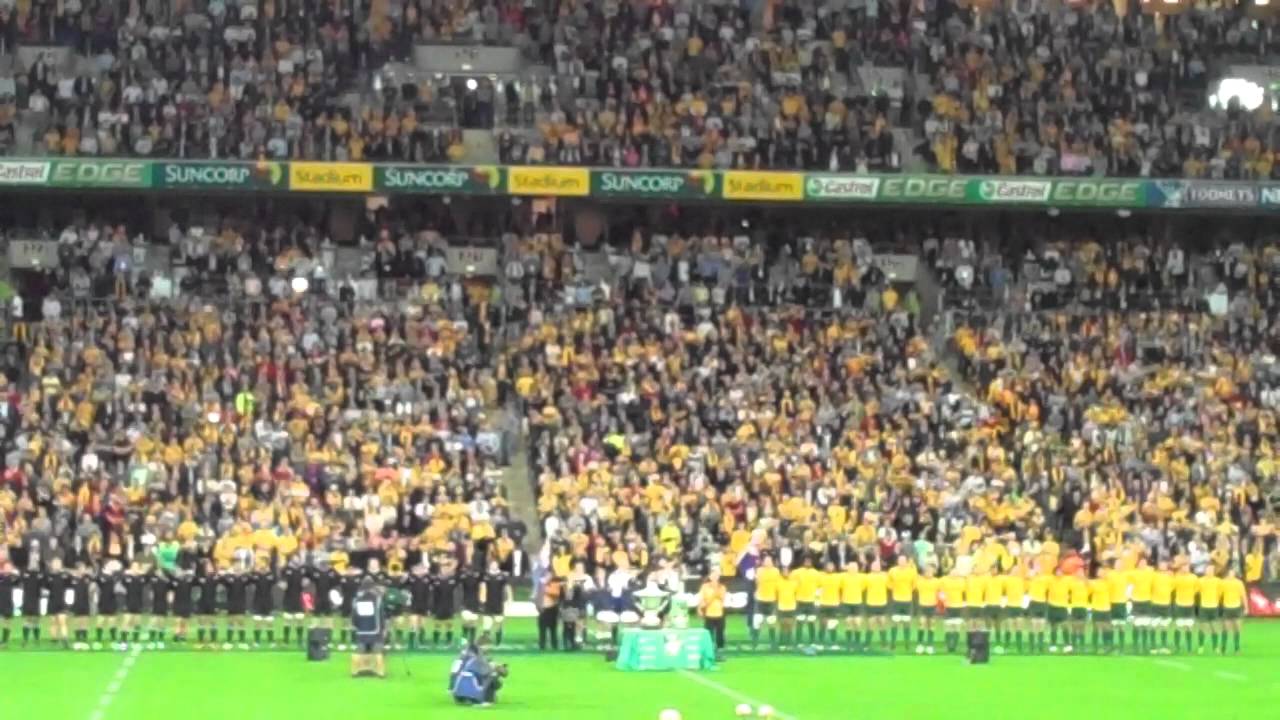 Australian National Anthem Advance Australia Fair - Wallabies vs All Blacks