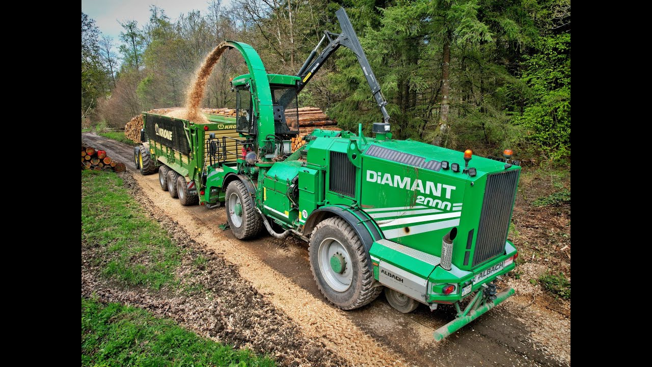 🌲4K| Albach Diamant 2000 *HACKEN* • 6x Abfahrer • John Deere • Dickes Holz • LoggingVideo • Drone🌲