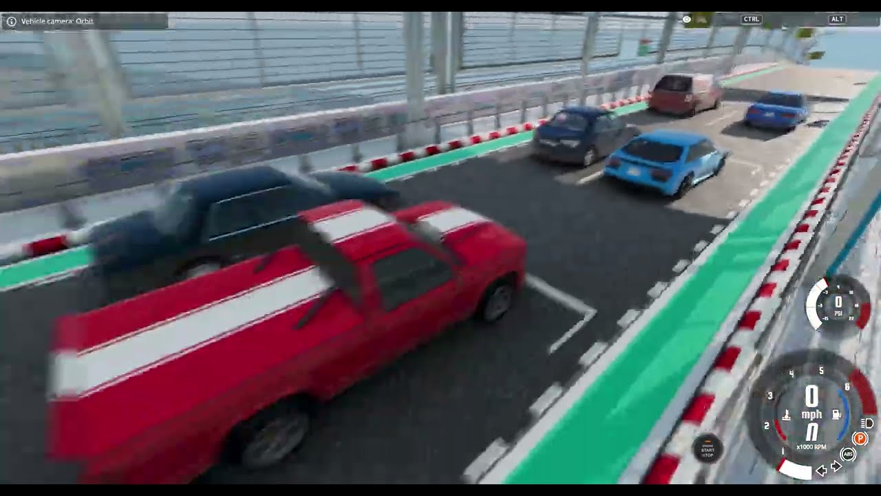 Driving cars off mega ramp!!