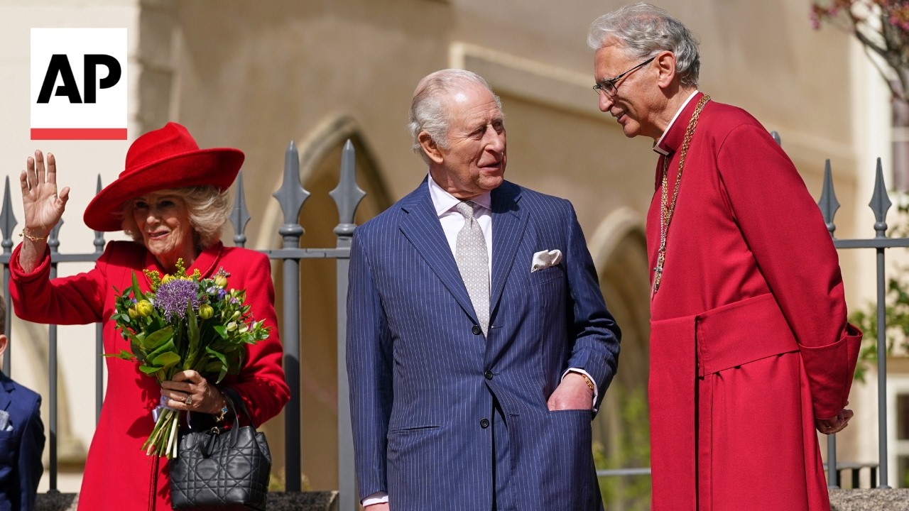 King Charles III, royal family attend Easter service at Windsor Castle