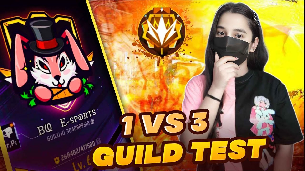 🔴1 Vs 3 GUILD TEST LIVE | GIRL GAMING+CUSTOM ROOMS 😍 #freefire #bloodqueenff