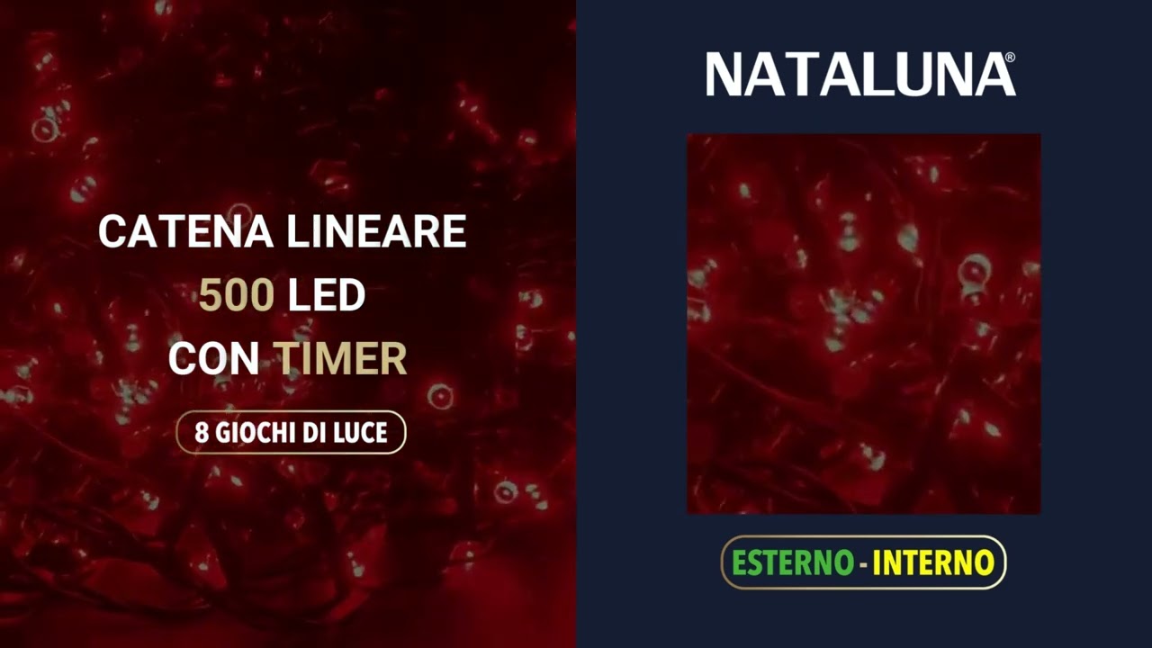 Catena Lineare 500 LED con Timer - 8 giochi di luce
