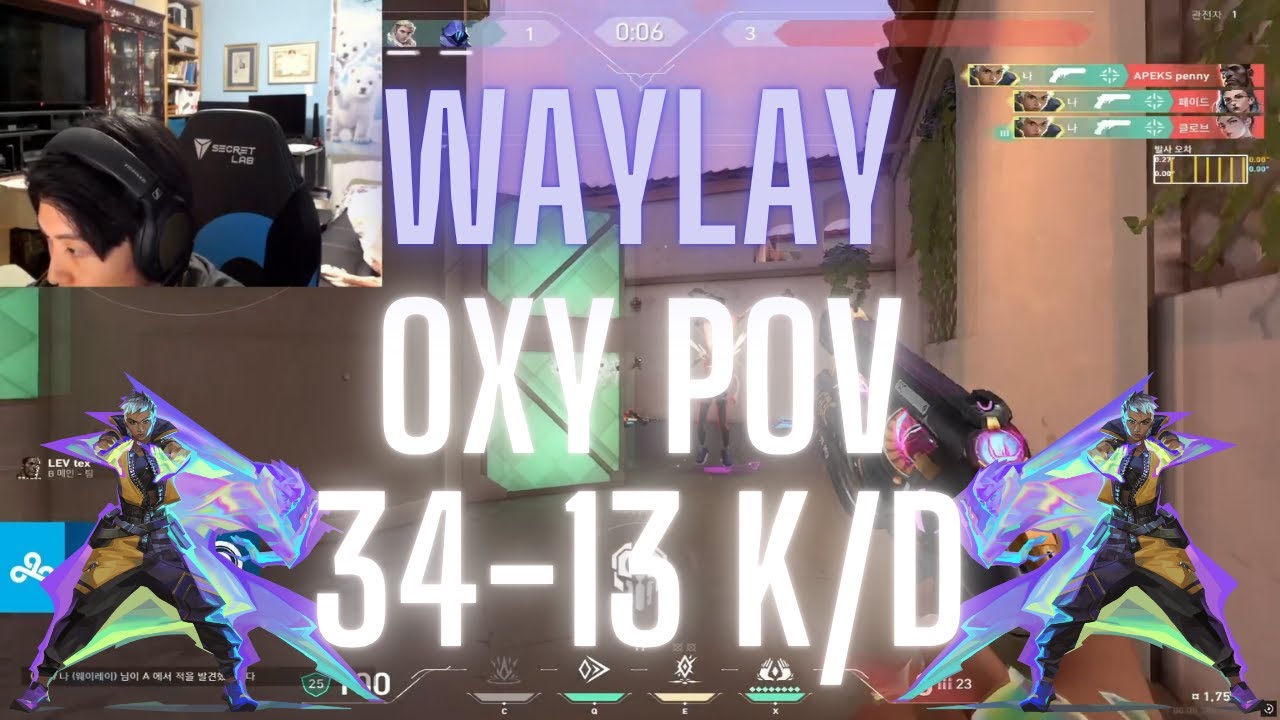 Cloud9 OXY POV Waylay on Sunset 34-13 K/D (VALORANT Pro POV)