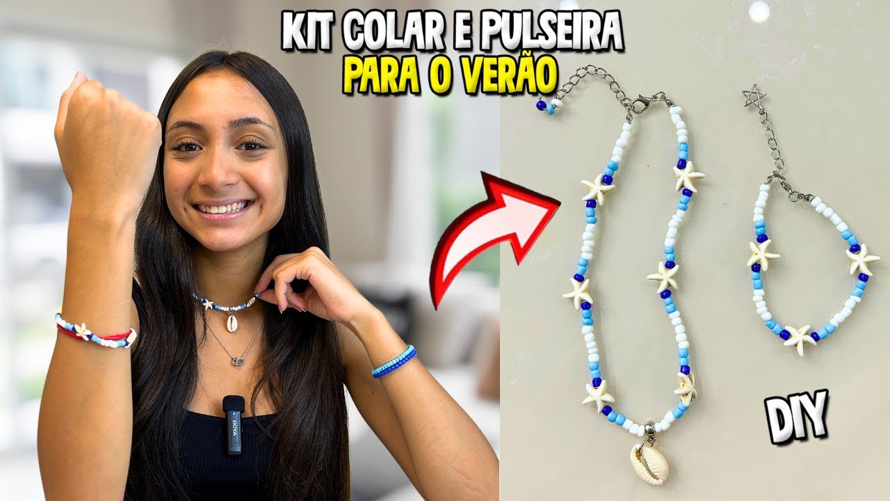 FAZENDO KIT DE COLAR E PULSEIRA DE MIÇANGAS PARA O VERÃO | O MUNDO DE LARISSA