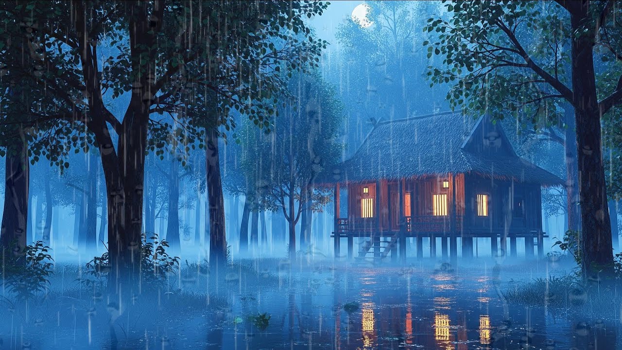 ASMR Sounds: Relaxing Flute Music | Healing Rain and Forest Ambience Meditation