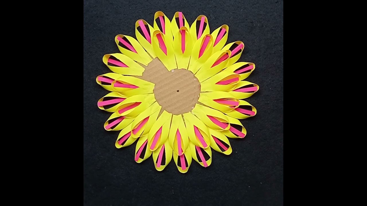 Very Beautiful flowers wall Hanging idea #Unique style craft idea #