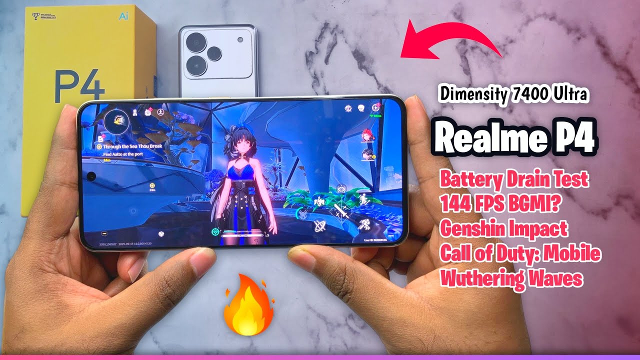 Realme P4 Gaming Test 🤯 with FPS Monitor and Battery Drain - 144 FPS Reality !