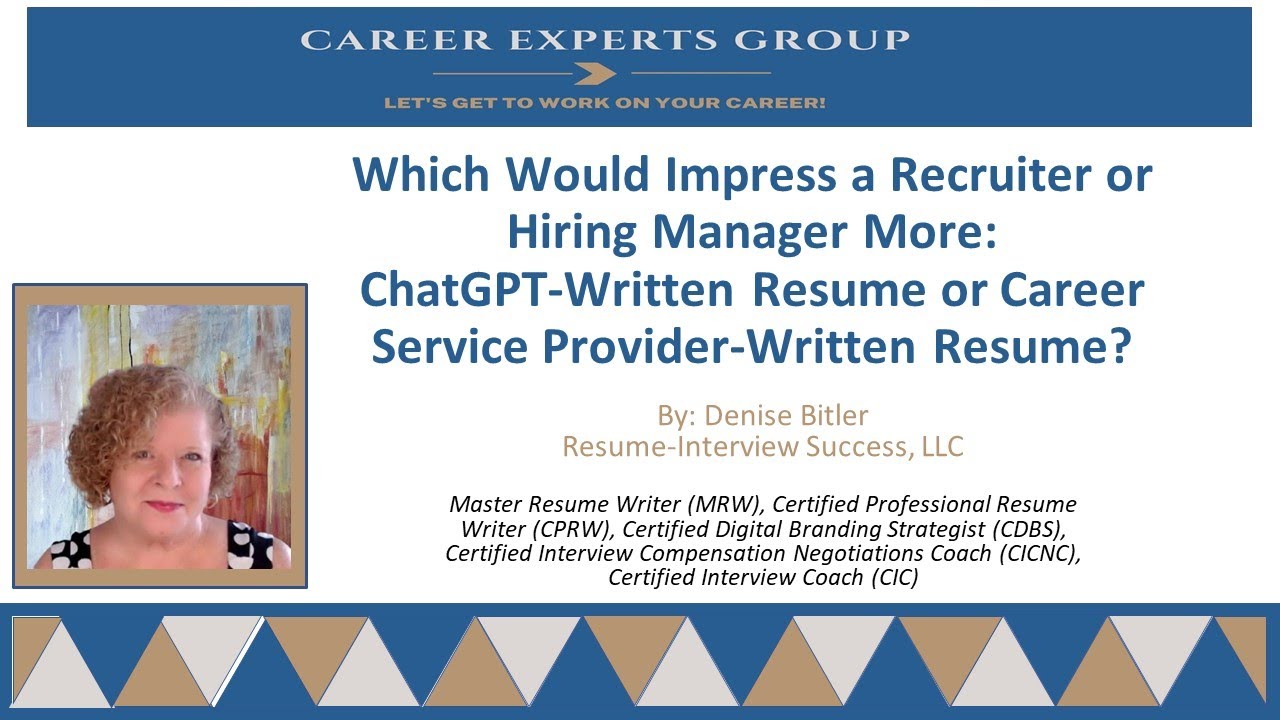 Which Would be More Impressive: ChatGPT Written Resume or Career Service Provider Written Resume