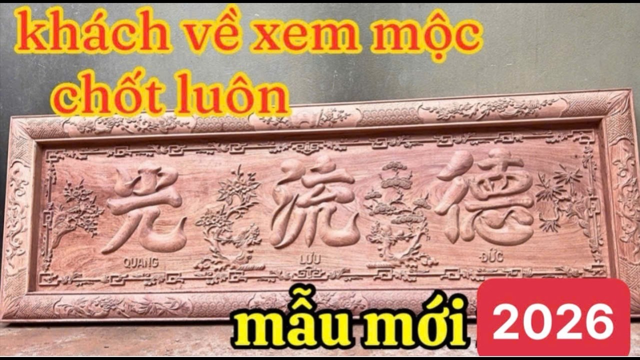 Mẫu Hoành Phi Câu Đối Gỗ Đẹp Nhất Hiện Nay - Hoành Phi Câu Đối Thờ Gia Tiên Khuôn 10cm Ván 3cm