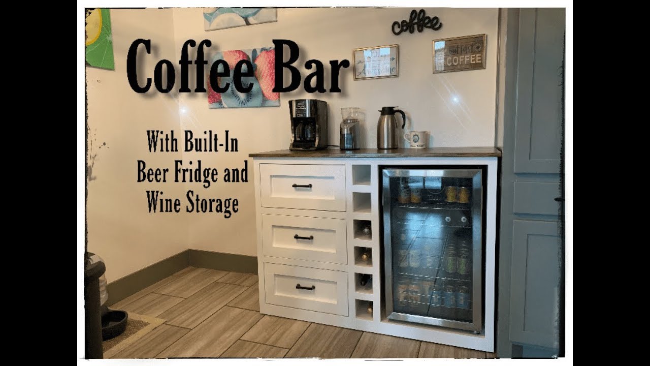 DIY Coffee Bar with Built-In Beer Fridge and Wine Storage