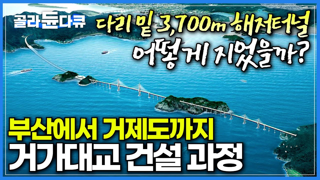 총 길어 8.2km, 건축 당시 세계 기네스 신기록을 휩쓸었던 거가대교 건설 과정ㅣ수심 50m 아래 3,700m 침매터널을 어떻게 만들었을까?ㅣ#골라듄다큐