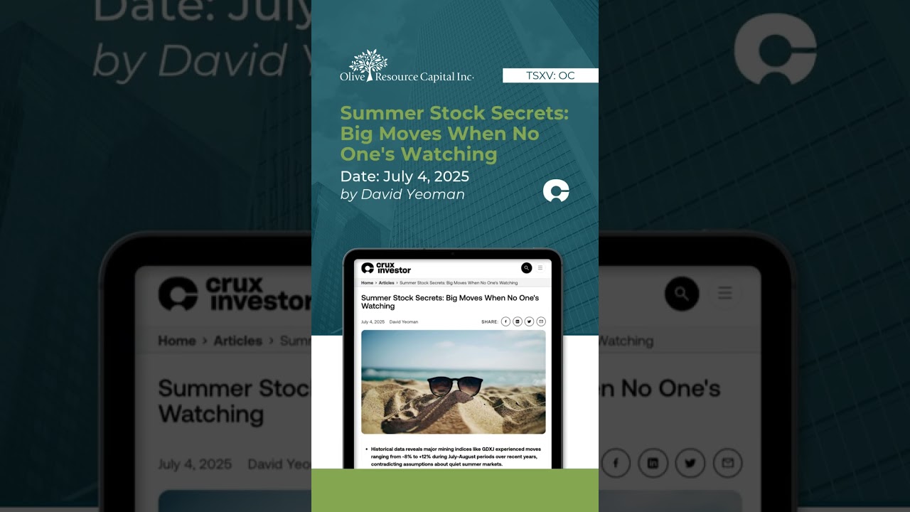 Check out the latest article from Crux Investor | Olive Resource Capital (TSXV: OC)