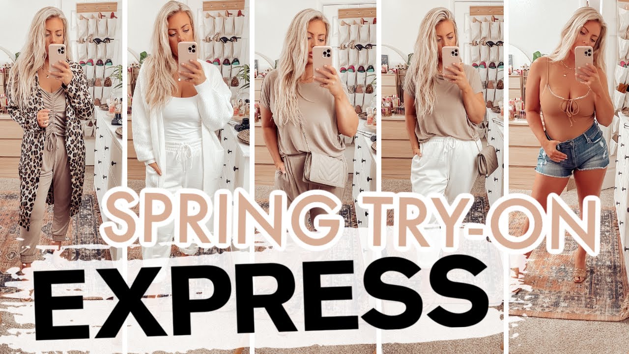 EXPRESS SPRING TRY-ON | WHITE/NUDE TONES | Loungewear, Swim & Accessories