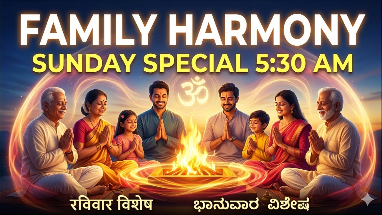 🧘 रविवार: कौटुम्बिक सामरस्य और शांति | Family Harmony & Peace | ಭಾನುವಾರ ವಿಶೇಷ | 5:30 AM #yagya