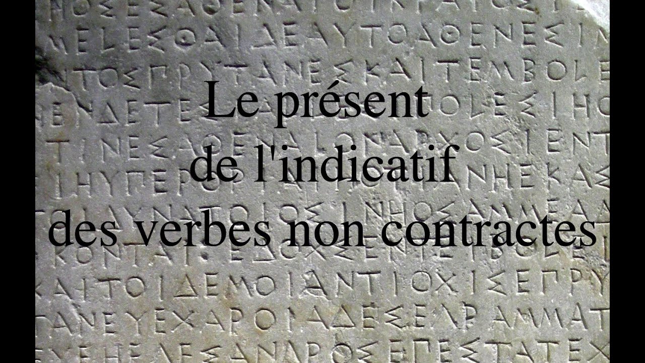 Le présent de l'indicatif des verbes non contractes