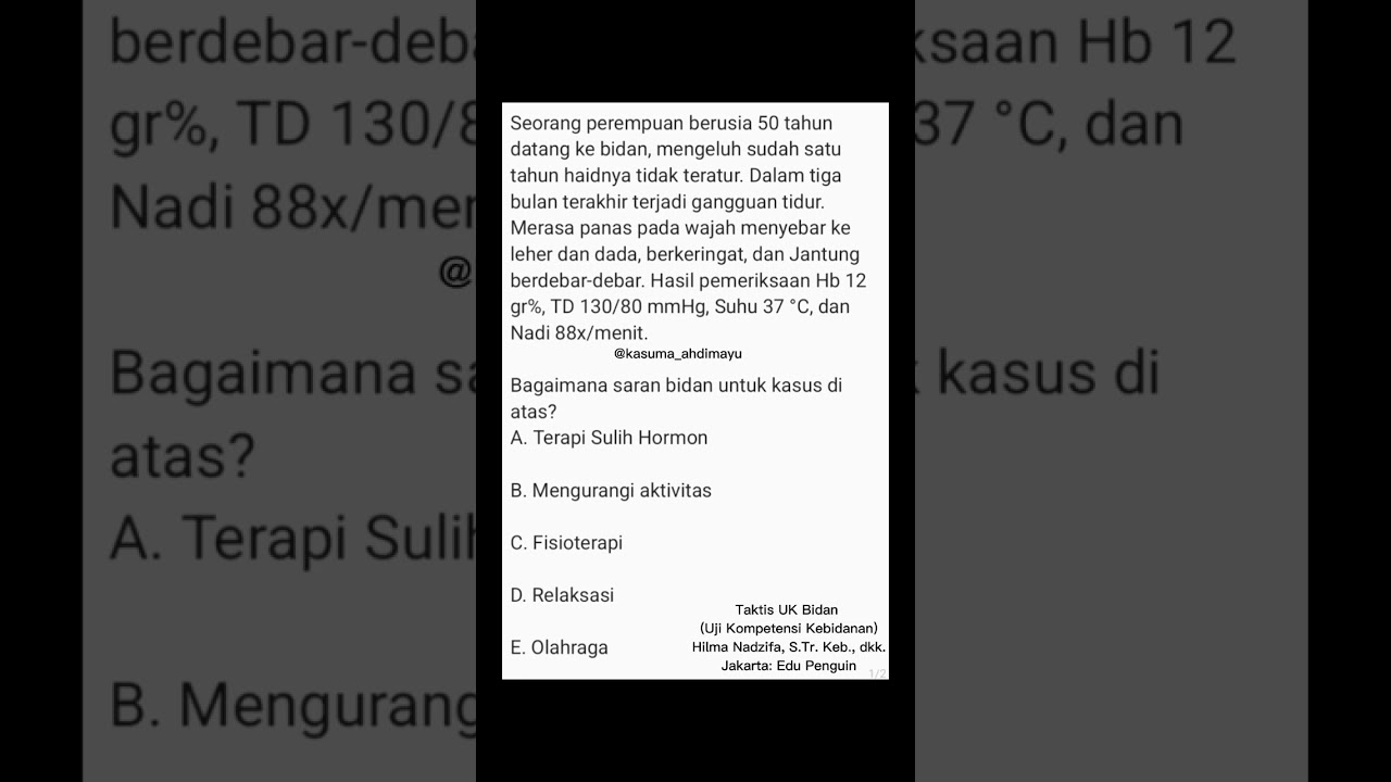 Materi Ukom Kesehatan Reproduksi Lansia Terapi Hormon #ukom #bidan #nakes #nakesbidan #lansia