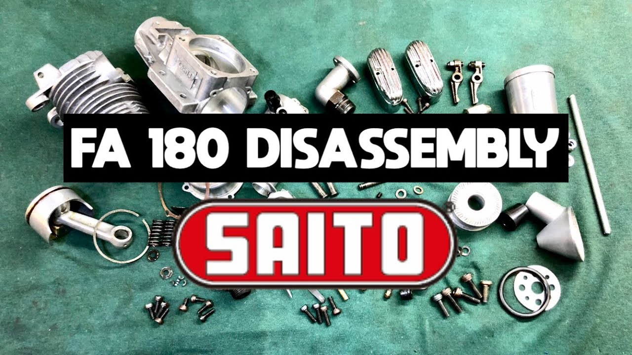 Saito FA 180  Part 1/3. Disassembly.  Cam Problem and Service.