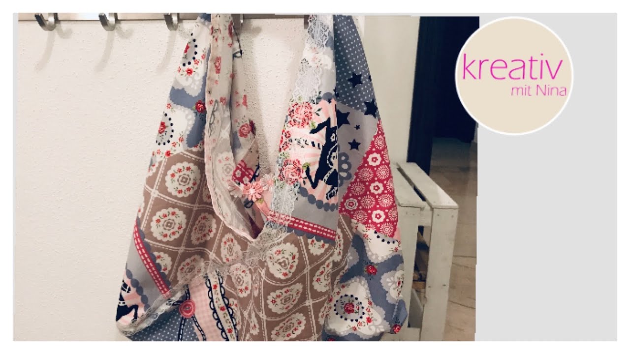 Grocery bag & Nähanleitung Origamitasche nähen | Tasche nähen für Anfänger ohne Schnittmuster