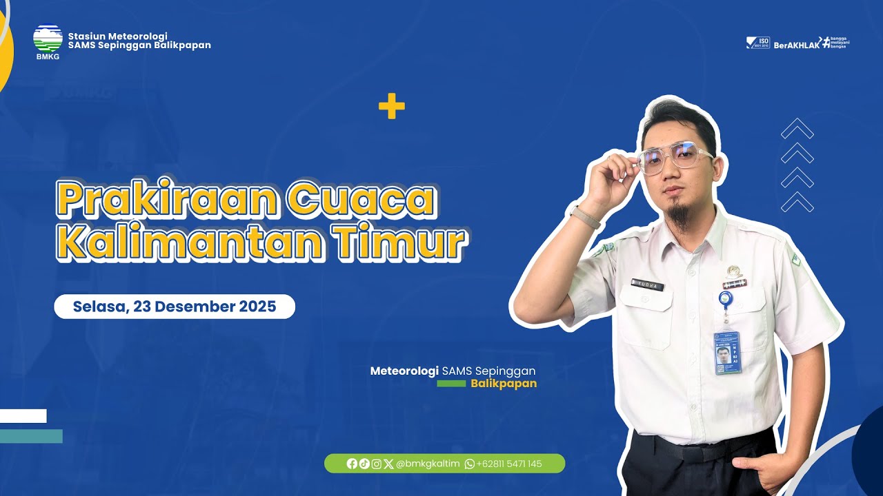 Prakiraan Cuaca Selasa, 23 Desember 2025 Wilayah Kalimantan Timur | BMKG Kaltim