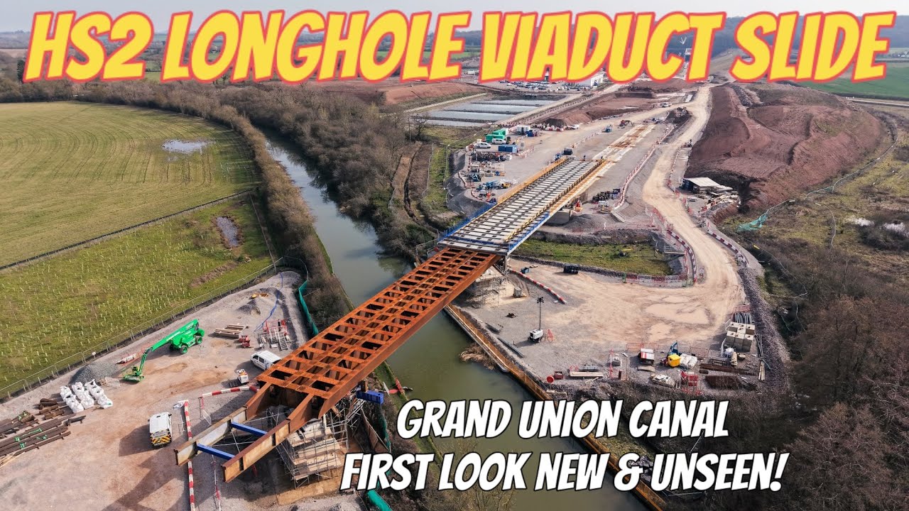 HS2 Longhole Viaduct Slide First Look! 👀 Grand Union Canal Nr Leamington Spa - 5th March 2026