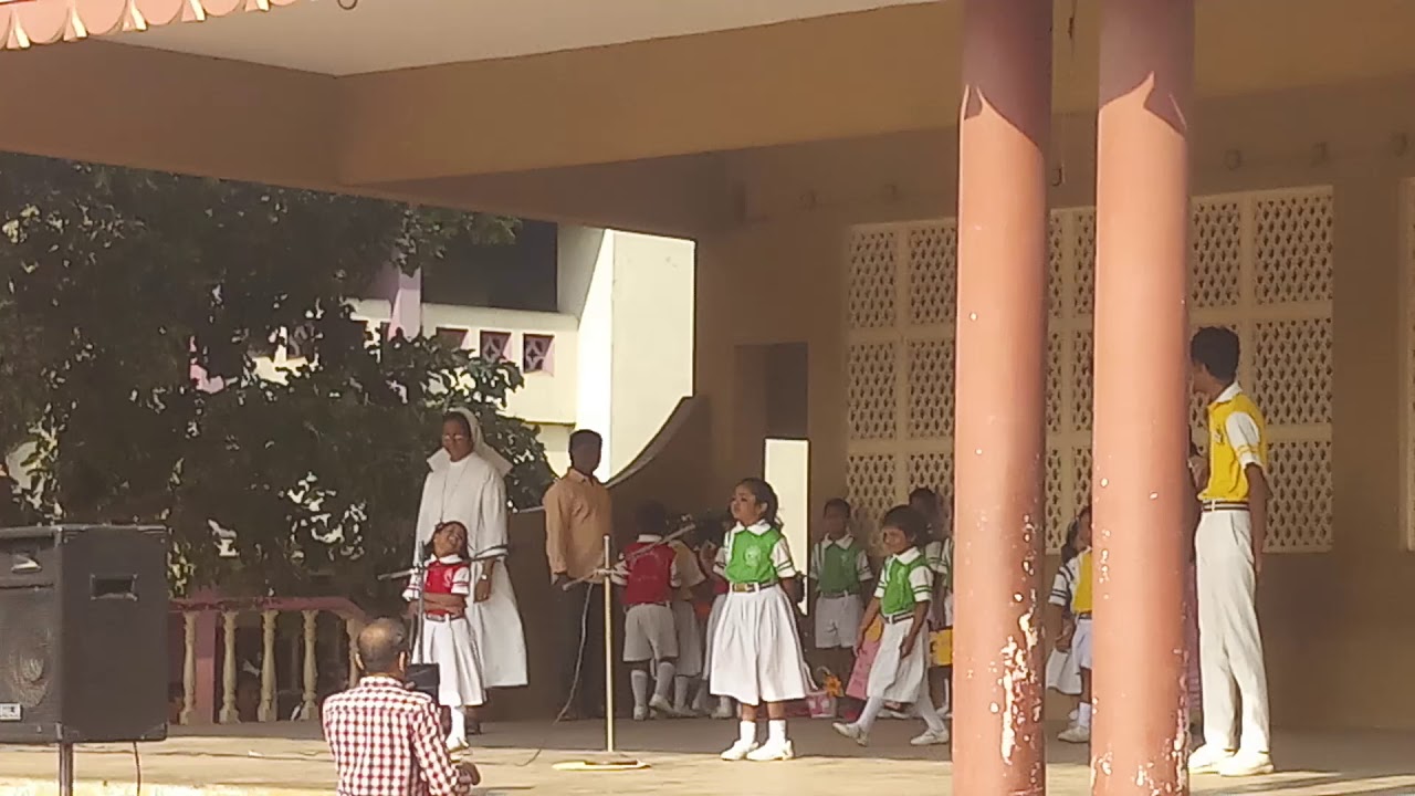 Yaashwi keerthana conducting  Assembly in St.francis Eng.medium high school
