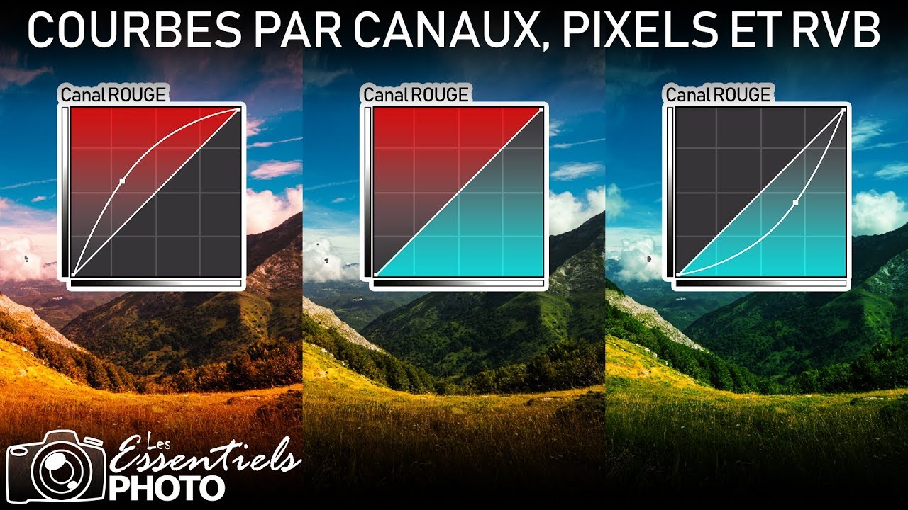 Les COURBES par canaux - pixels et RVB
