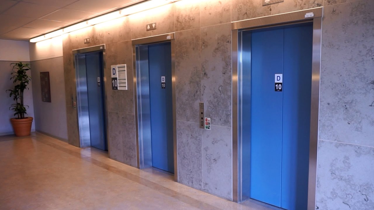 1990s KONE M-series traction bed / passenger elevators @ Linköping University Hospital (Building 4)