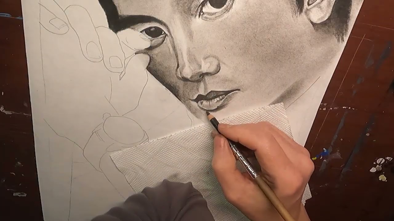 Kohlezeichnung - Ji Sung (Korean Actor)