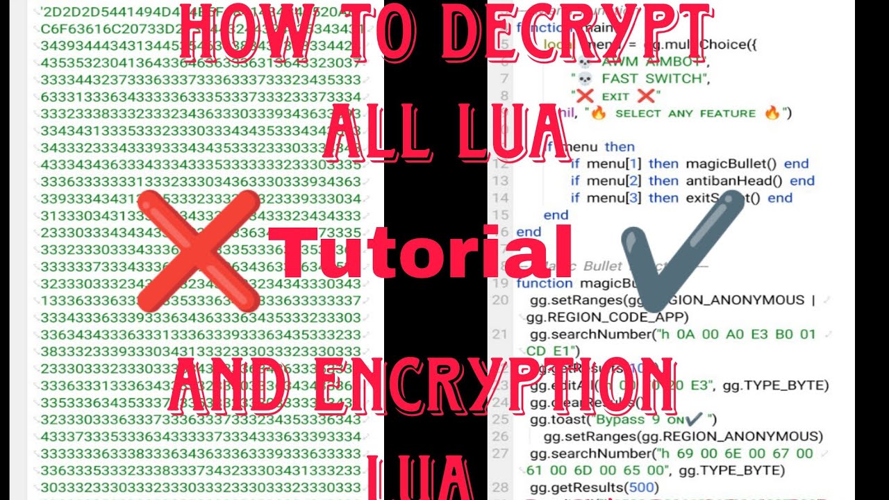 HOE TO DECRYPT ALL LUA AND ENCRYPT LUA TUTORIAL
