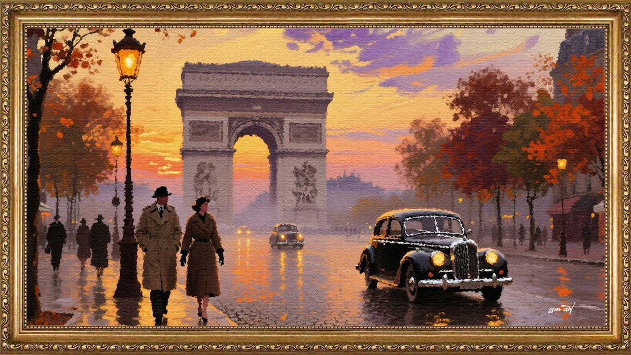 Paris Arc de Triomphe Painting — 1 Hour Silent Art Scene (No Music) | SSM Art