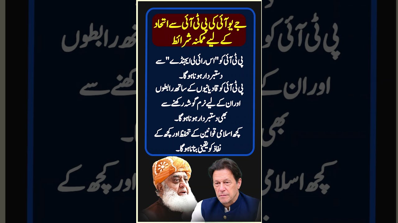 Will PTI Meet JUI-F's Demands? Key Conditions for Opposition Alliance