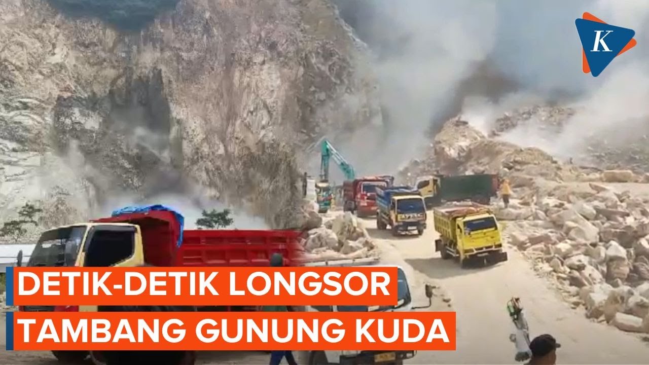 Momen Longsor Tambang Gunung Kuda Cirebon, Terjadi Cepat dan Suara Bergemuruh!
