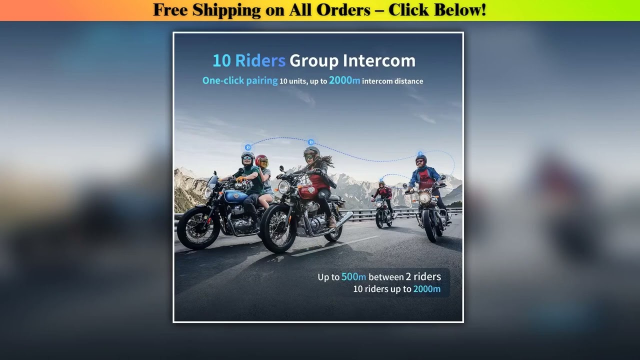 2pcs Fodsports M1-S Plus motorcycle helmet intercom wireless bluetooth helmet headset 10 riders