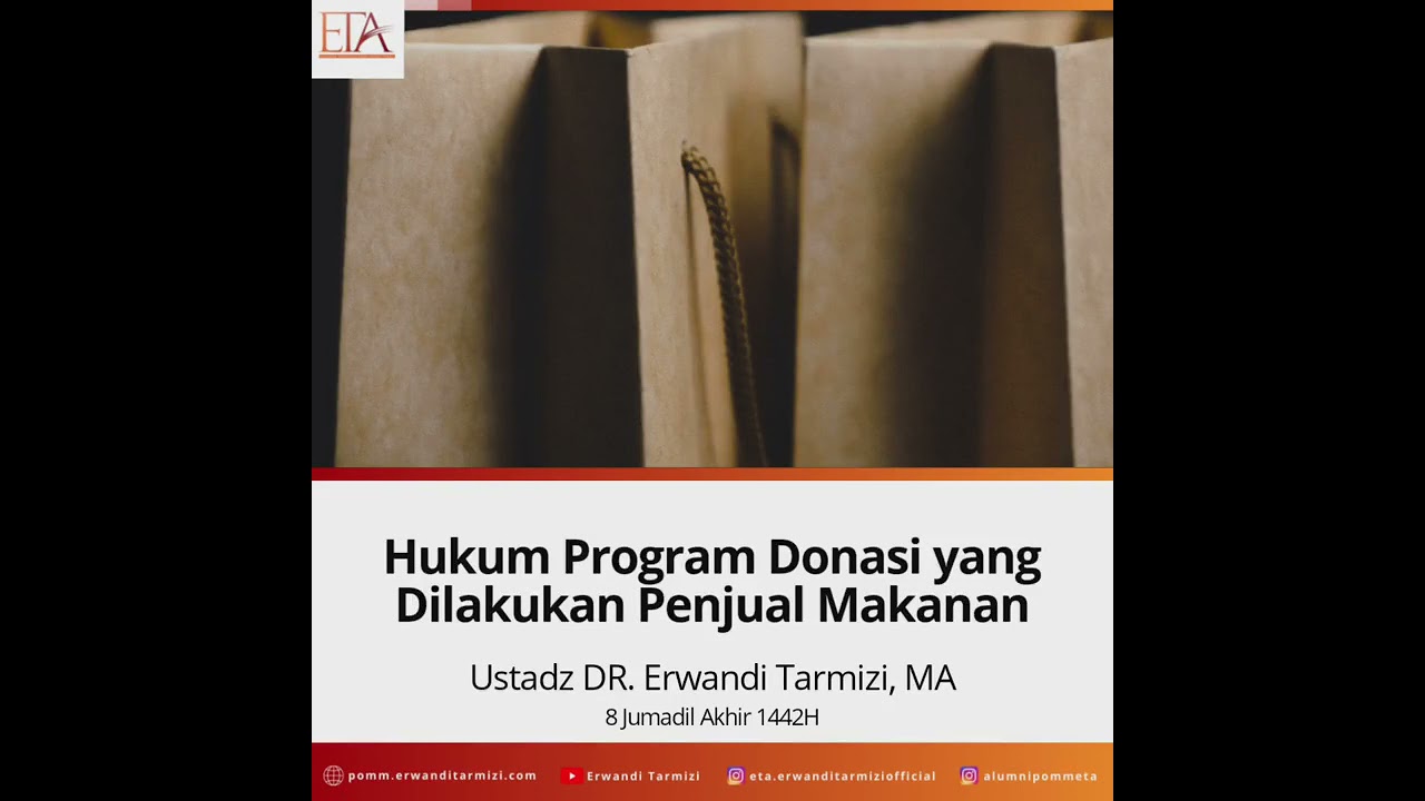 Hukum program donasi yang dilakukan penjual makanan Ustadz Erwandi tarmidzi