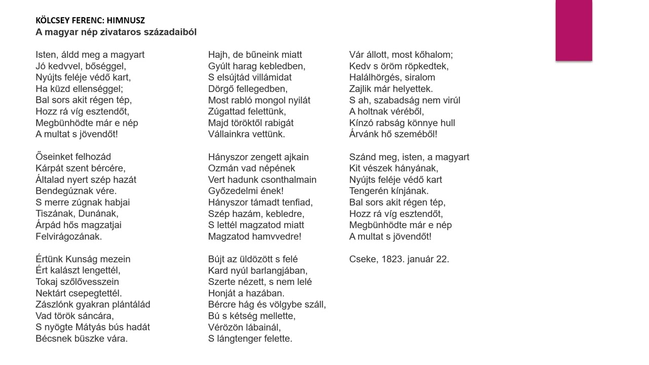 Kölcsey Ferenc Himnusz - teljes vers