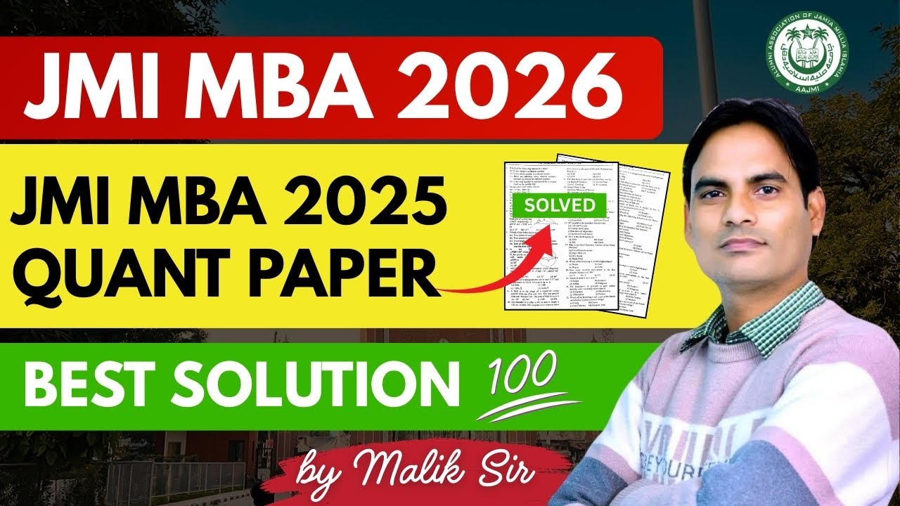JMI MBA Entrance 2026 | JMI  MBA PYQ 2025 | Quant & DI Full Paper Discussion by Malik Sir | #jmimba