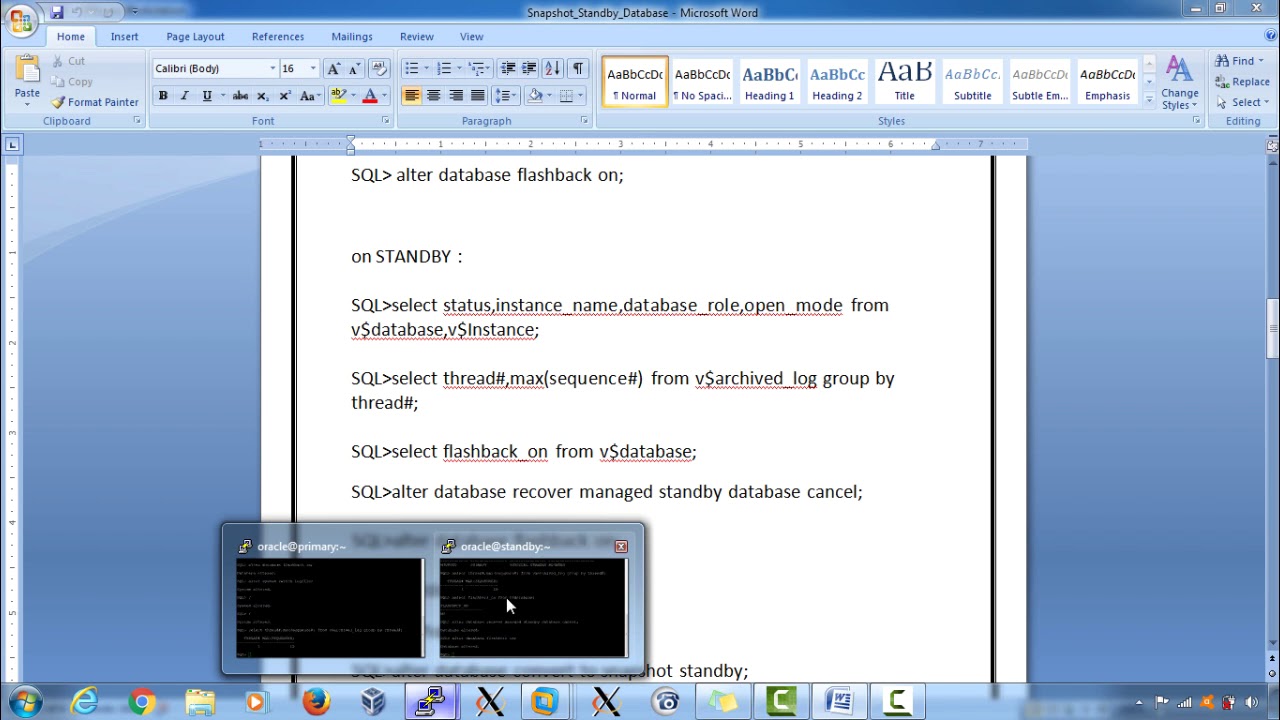 Data Guard - Creating & Managing a Snapshot Standby Database