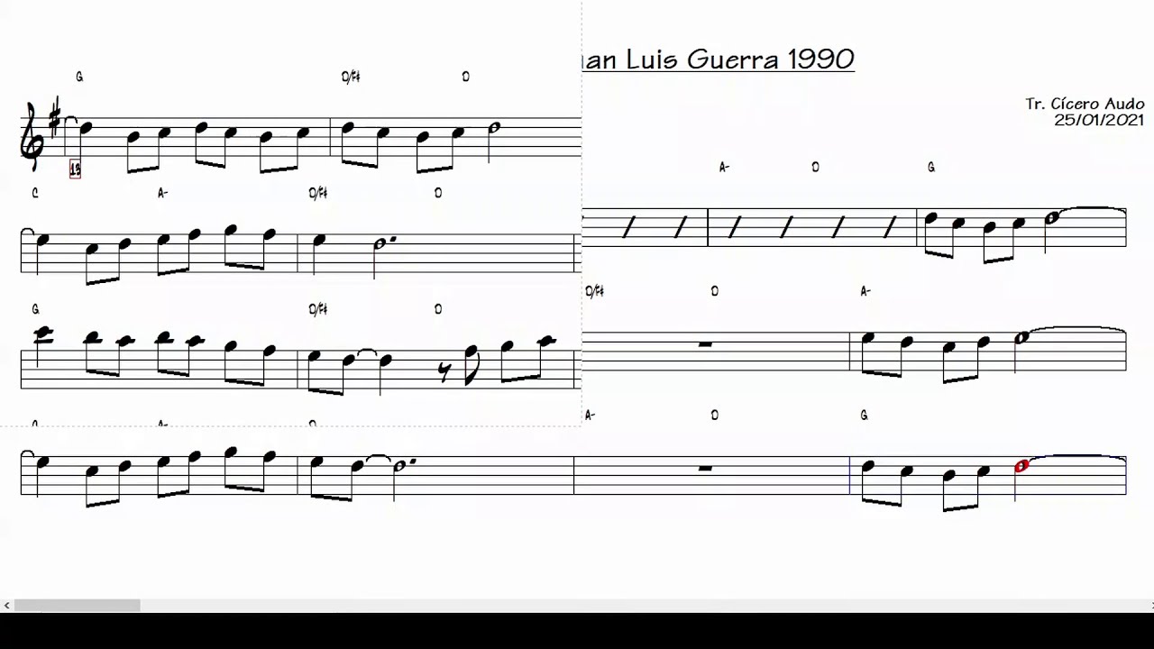 Burbujas de Amor - Juan Luis Guerra 1990 (Alto Sax Eb) [Sheet music]