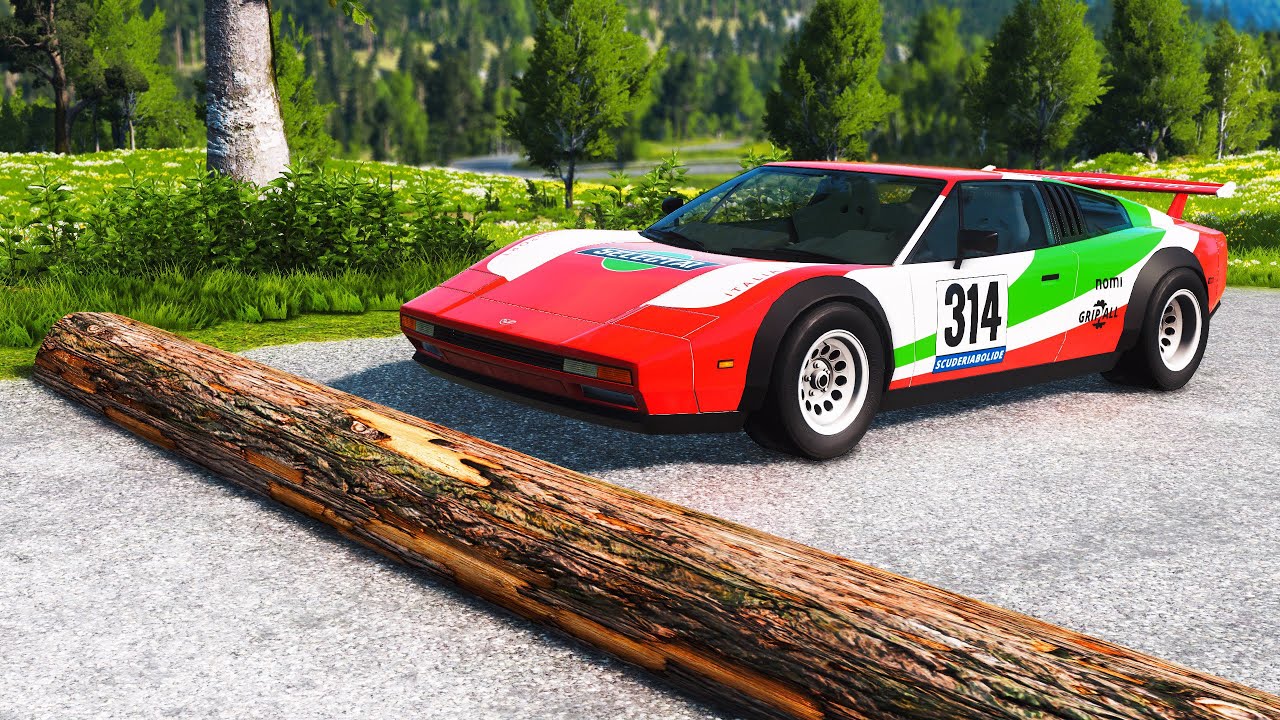 Cars vs Fallen Tree #6 &ndash; BeamNG Drive | BeamNG Bros