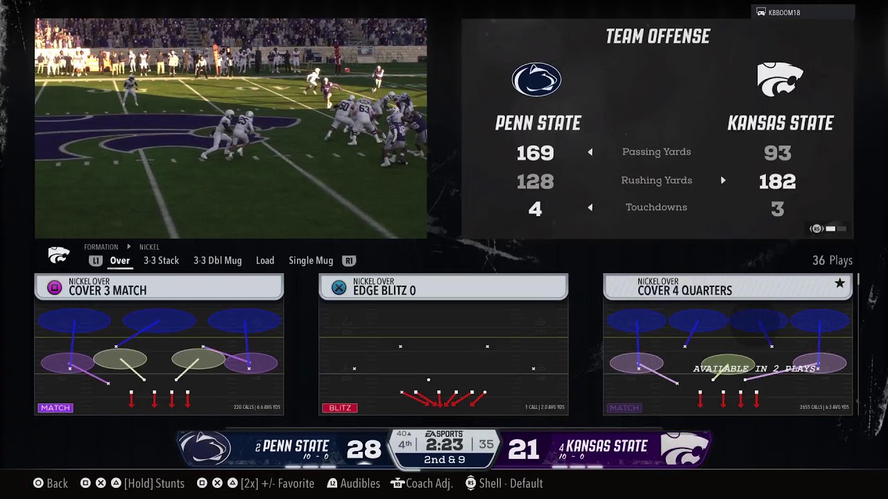 NCAA 26 Online Dynasty Gameplay: Penn State @ Kansas State