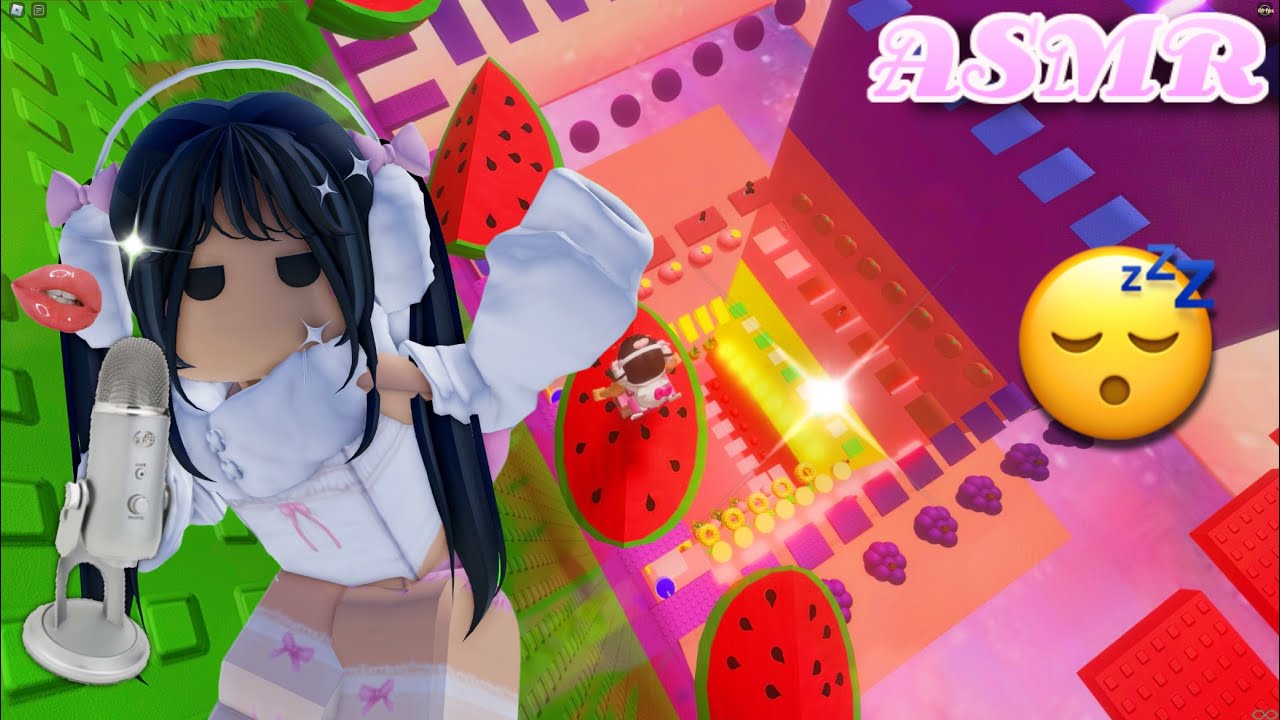 ROBLOX ASMR 🌟 Fruit Tower 🍉💦 CRISPY Mouth Sounds (TINGLY 😴)
