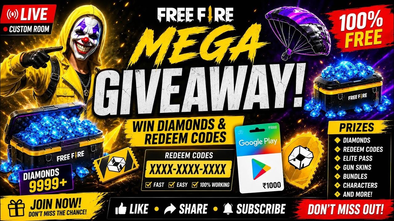 free fire live custom room giveaway | ff live redeem code giveaway #freefirelive #fflive