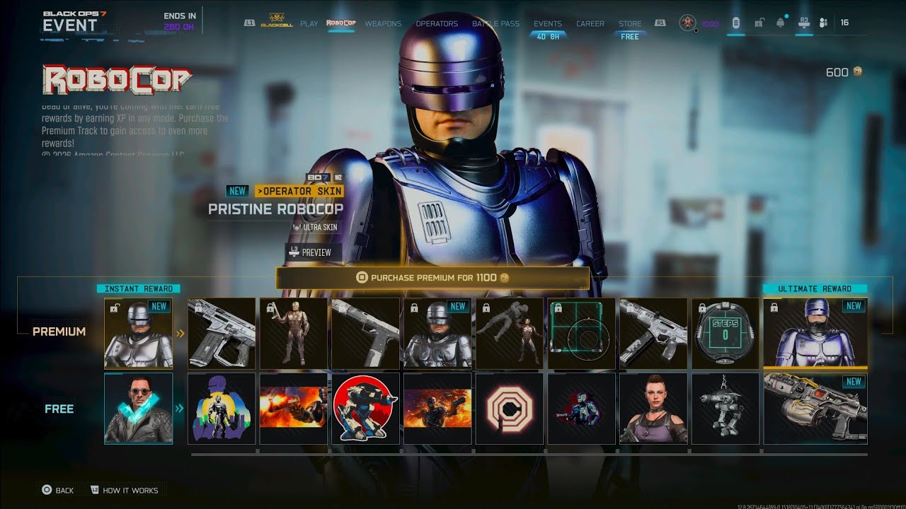 Robocop Event Pass Season 3 Reloaded Black Ops 7