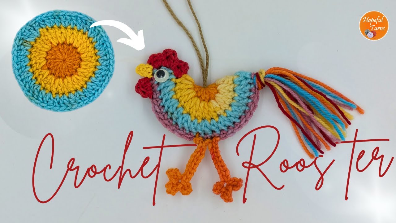 Make Crochet Rooster from a crochet circle🐔 | Crochet Chicken 🐓 Keychain | Easter Ideas